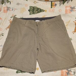 Columbia Tan Flat Front Shorts